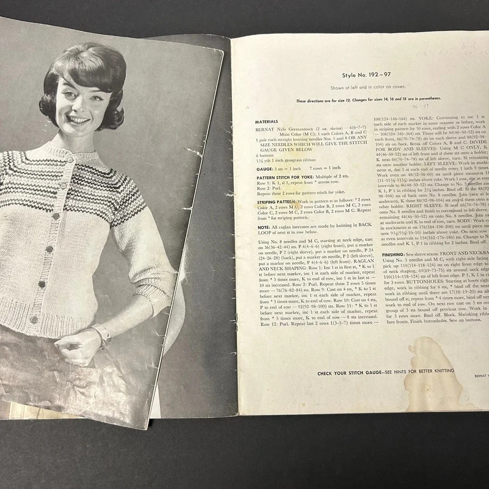 Vintage 50's 60's Bernat Knitting Pattern Booklets Mixed Lot